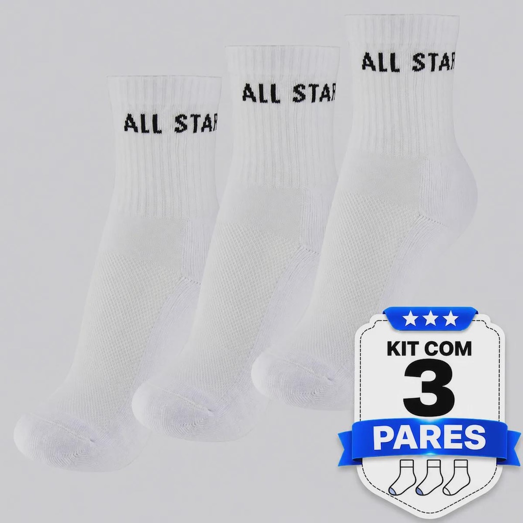 Imagem 5 do produto Kit 3 Pares de Meia Cano Médio Converse Unissex