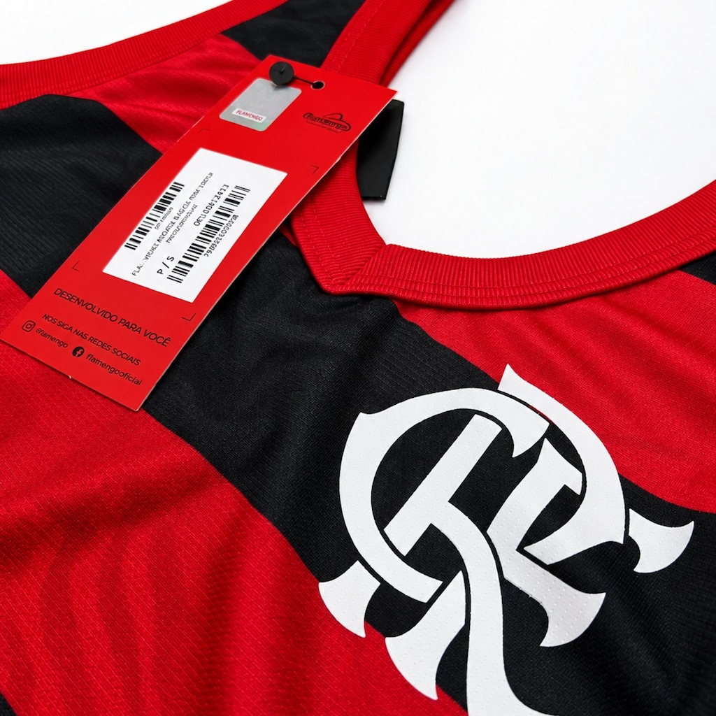 Imagem 3 do produto Camiseta Regata do Flamengo Vivaz Rubro Negra Braziline - Feminina