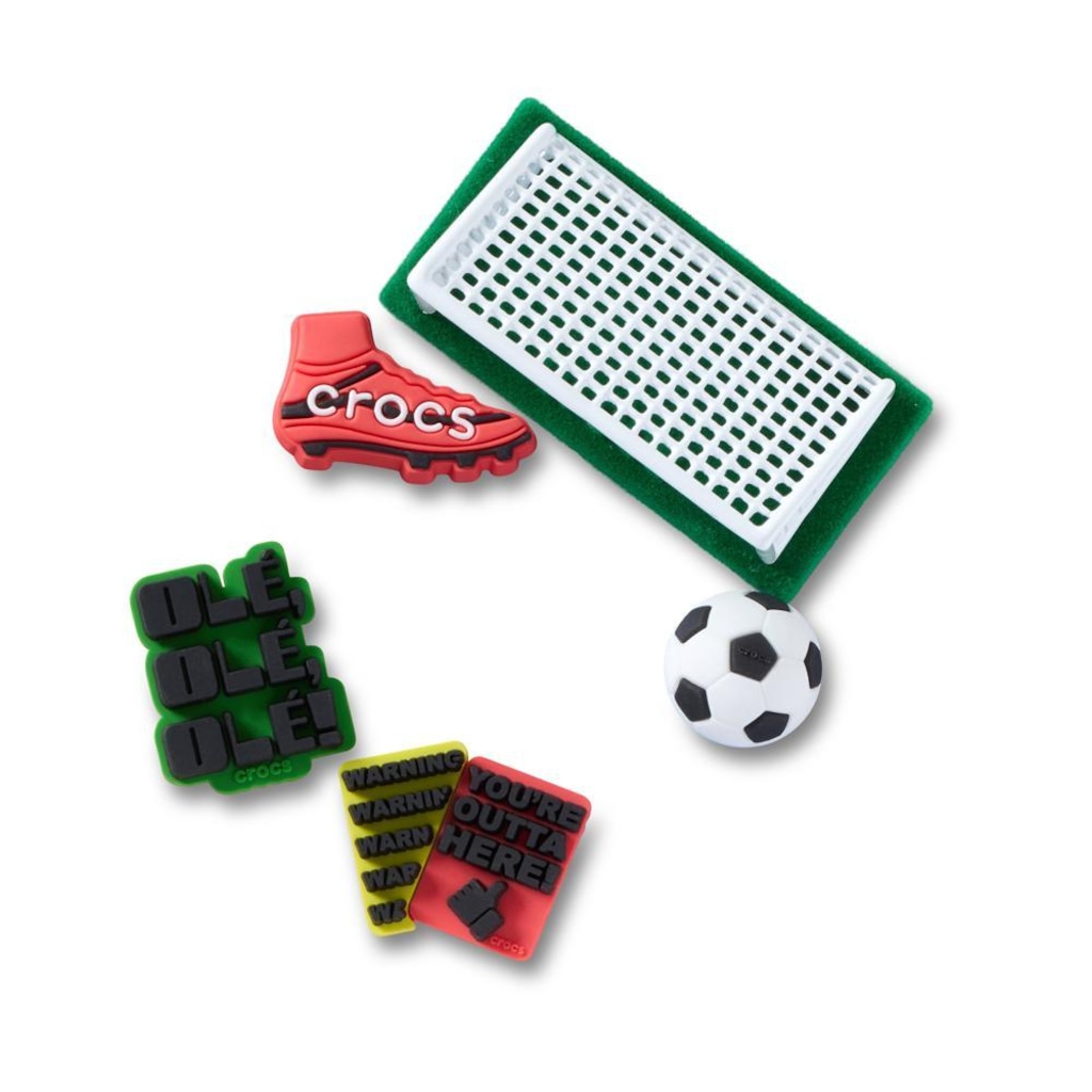 Imagem 1 do produto Jibbitz™ Creocs Soccer Game Pack com 5 Peças