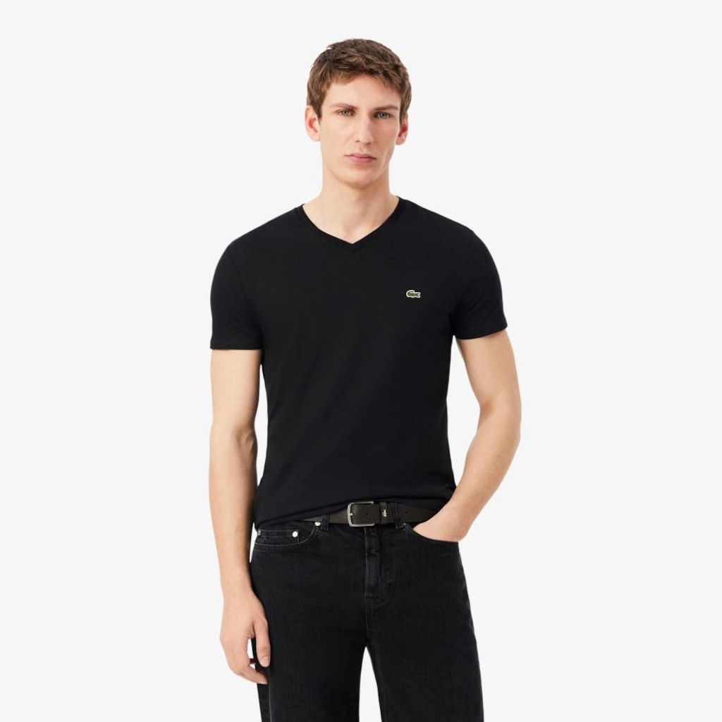 Imagem 3 do produto Camiseta Lacoste Pima Leve com Gola V