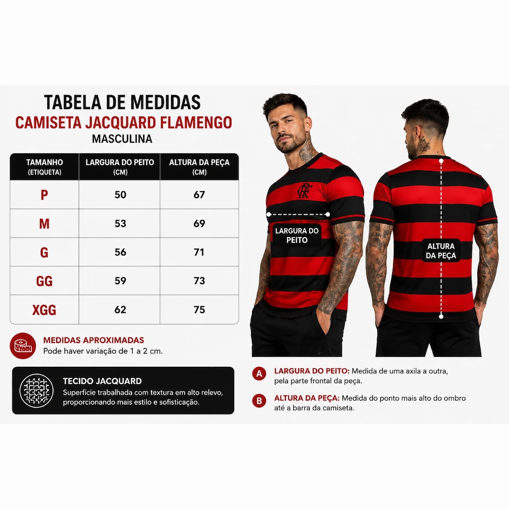 Imagem 5 do produto Camiseta do Flamengo Jacquard - Masculina