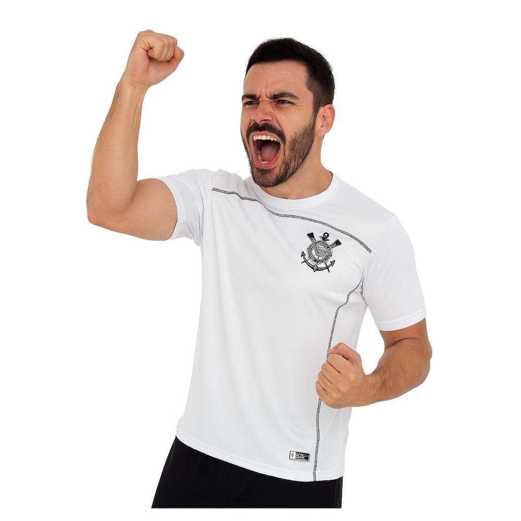 Imagem 2 do produto Camiseta do Corinthians Coimbra Gola V Dry Licenciado - Masculina