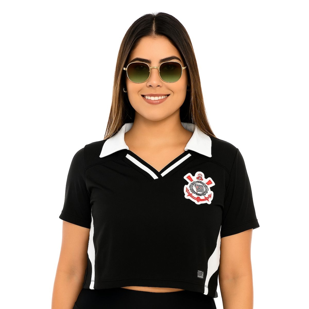 Imagem 1 do produto Camisa Polo Cropped do Corinthians Dry Feminina