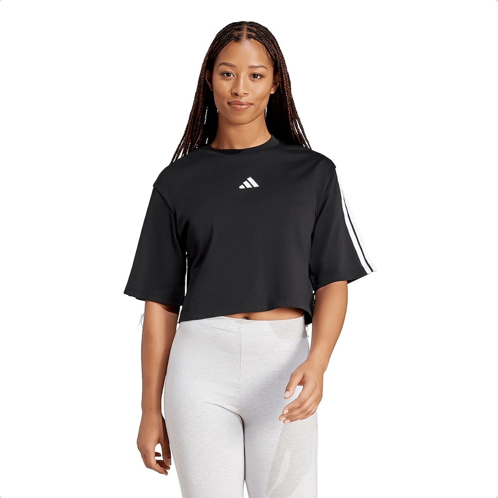Imagem 1 do produto Camiseta adidas Solta Três Listras Feminina