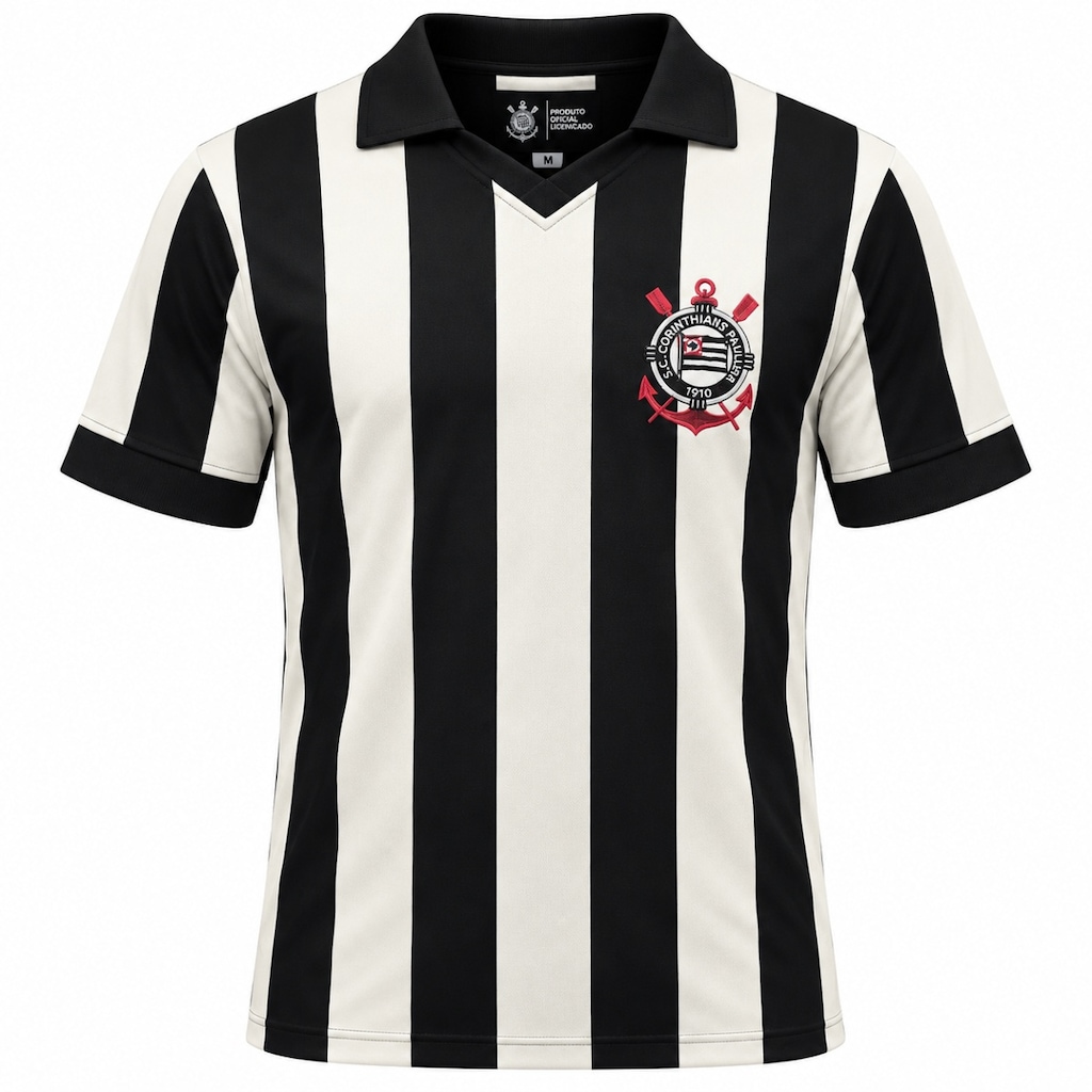 Imagem 1 do produto Camisa Polo do Corinthians Retrô Listrada Coimbra - Masculina