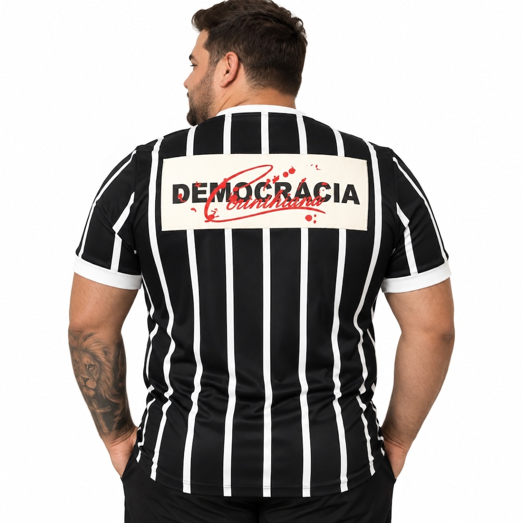 Imagem 5 do produto Camisa do Corinthians Retrô Democracia 1982 Plus Size Coimbra - Masculina