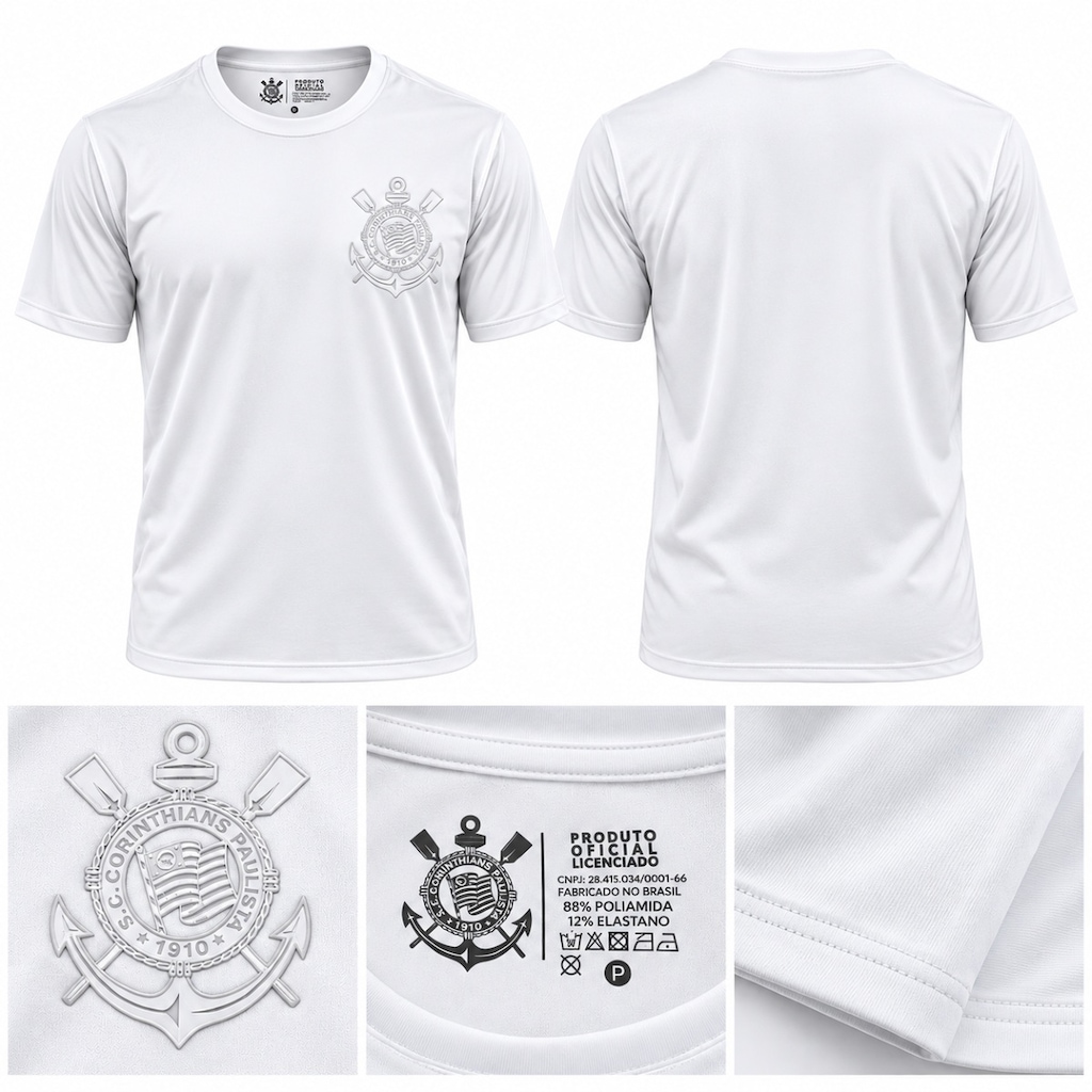 Imagem 4 do produto Camisa do Corinthians All White Coimbra - Masculina