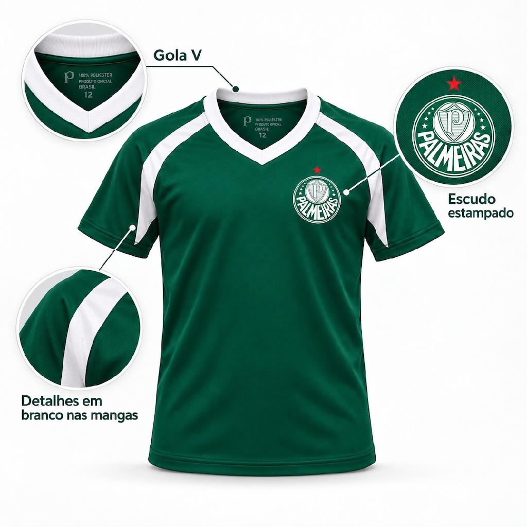 Imagem 4 do produto Camisa do Palmeiras Alviverde II Betel - Infantil