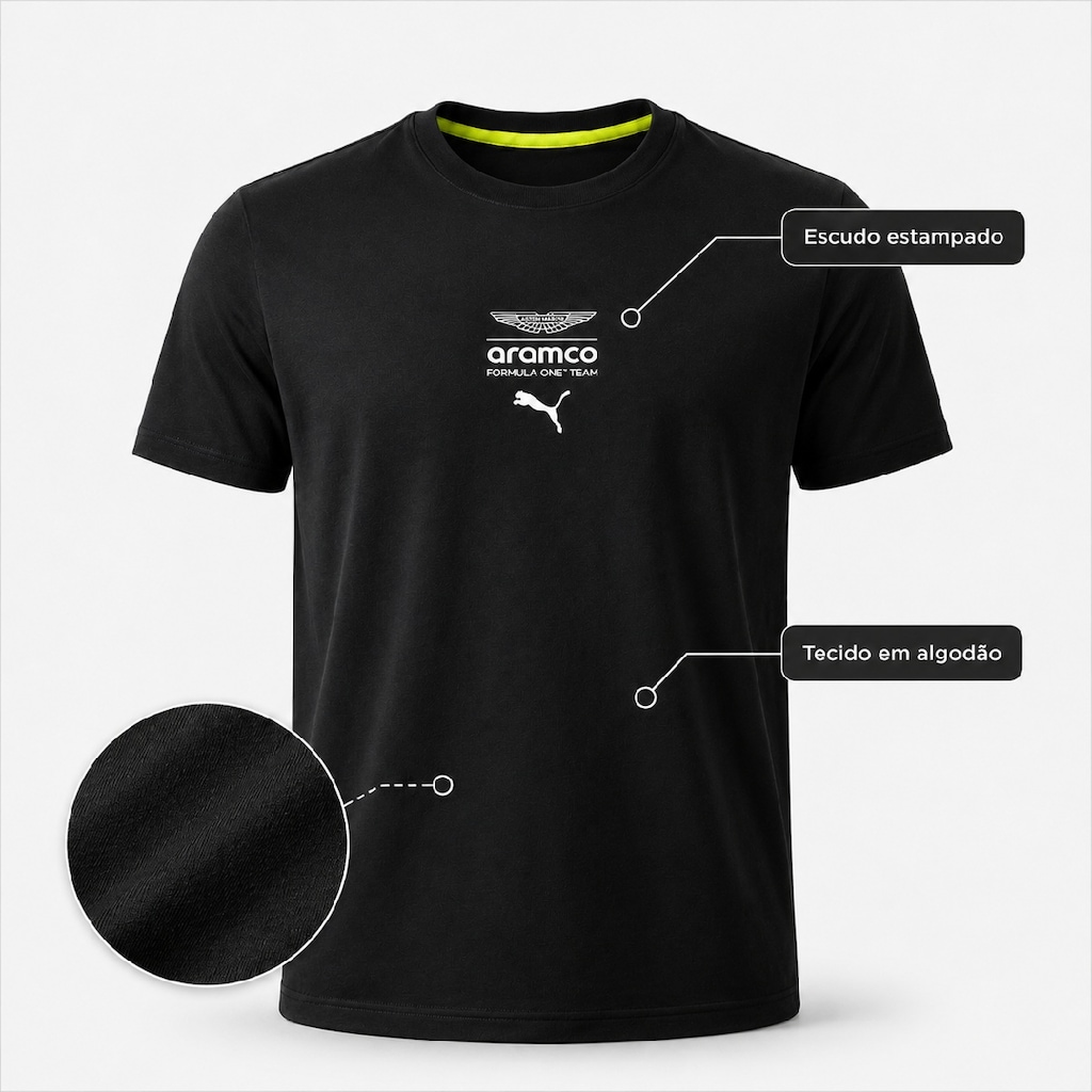 Imagem 4 do produto Camiseta Puma Aston Martin Essential Logo Tee - Masculina