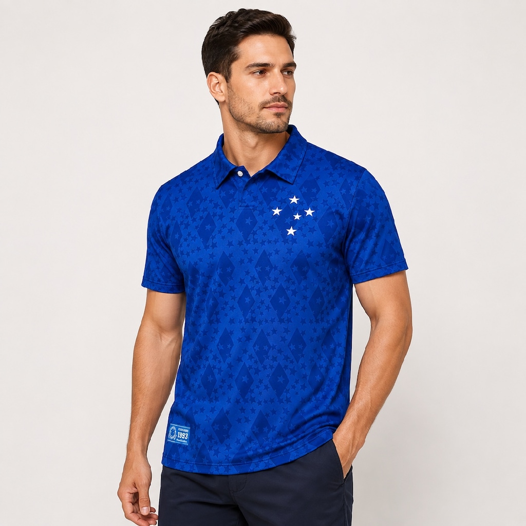 Imagem 2 do produto Camisa Polo do Cruzeiro Retrô Copa do Brasil 1993 RetrôMania - Masculina
