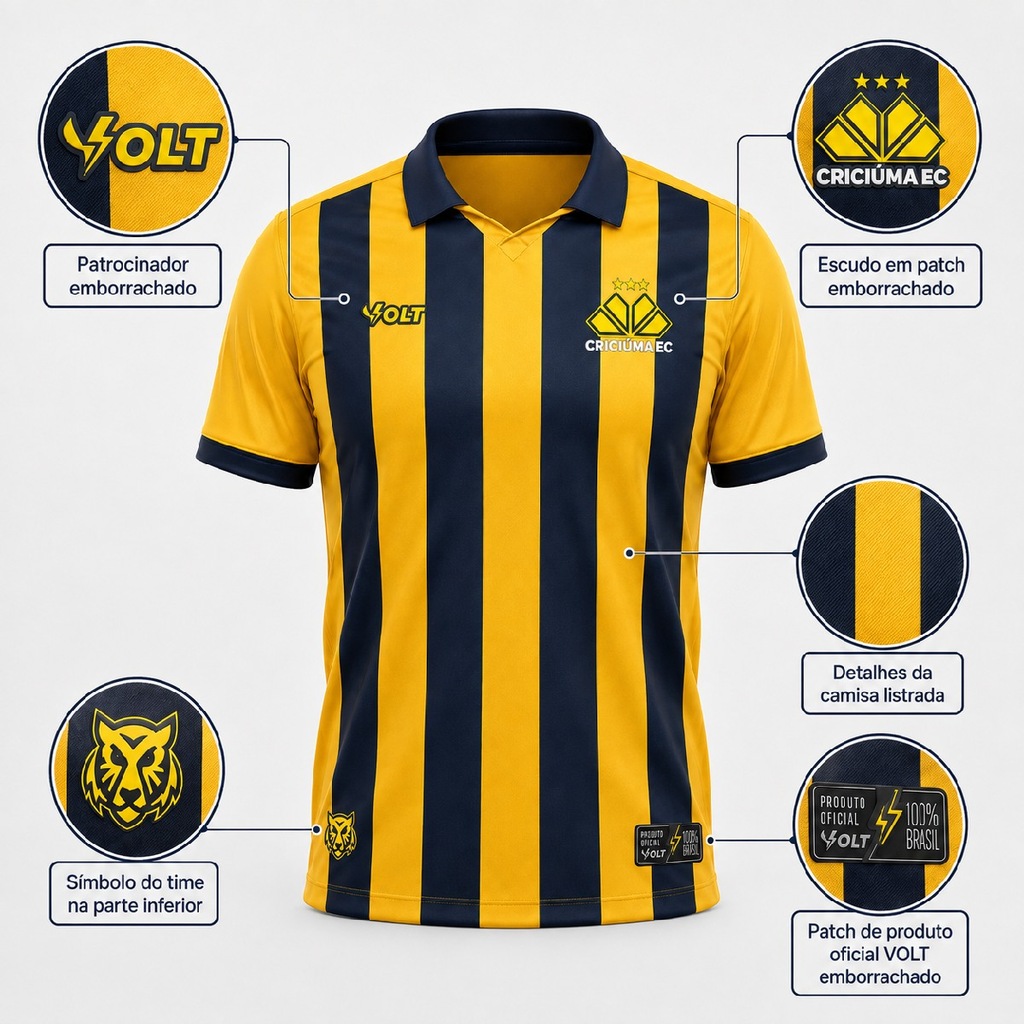 Imagem 4 do produto Camisa Polo do Criciúma Volt 2026 Uniforme 3 - Masculina