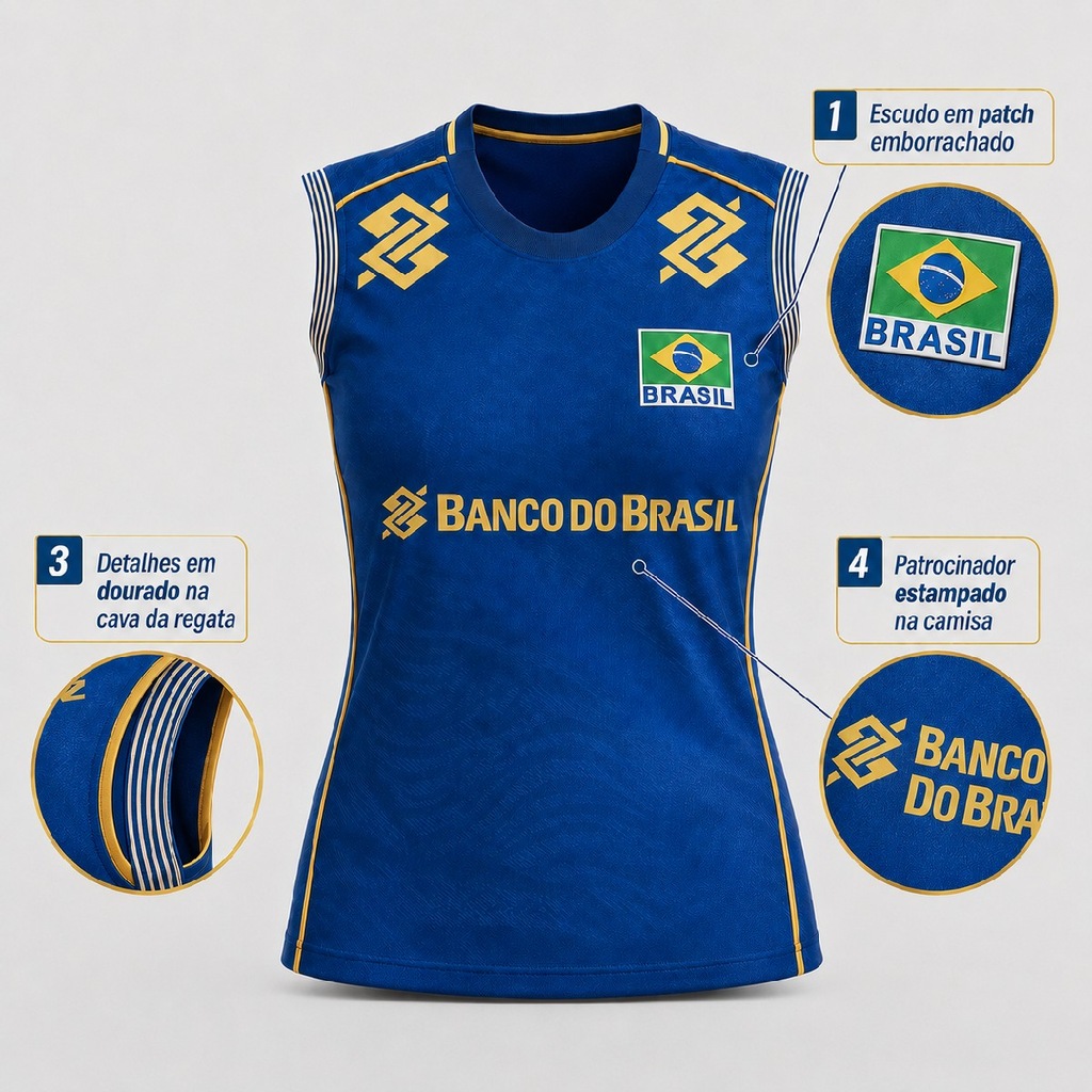Imagem 4 do produto Camiseta Regata do Brasil Vôlei Volt 2026 Jogo 2 - Feminina