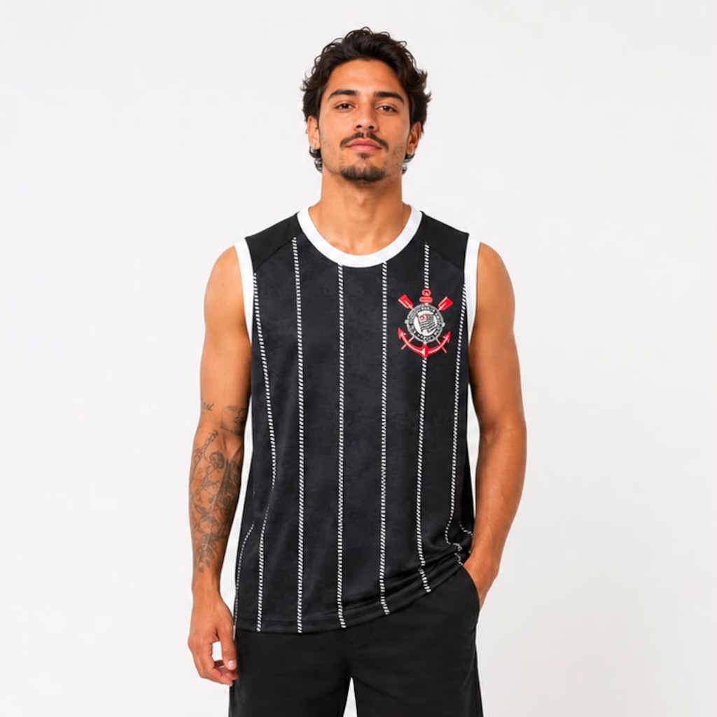 Imagem 2 do produto Camisa Regata do Corinthians Nós Classic Coimbra Listrada - Masculina