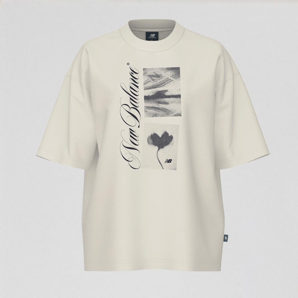 Imagem 1 do produto Camiseta Pressed Flowers Script Oversized New Balance Feminina
