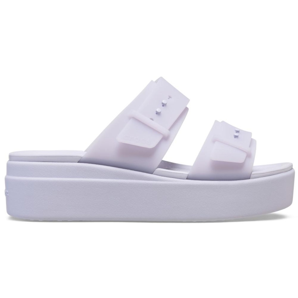 Imagem 1 do produto Sandália Crocs Brooklyn Buckle Frosted Low Wedge Purple Moon - Unissex