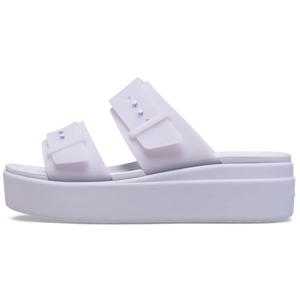 Imagem 3 do produto Sandália Crocs Brooklyn Buckle Frosted Low Wedge Purple Moon - Unissex