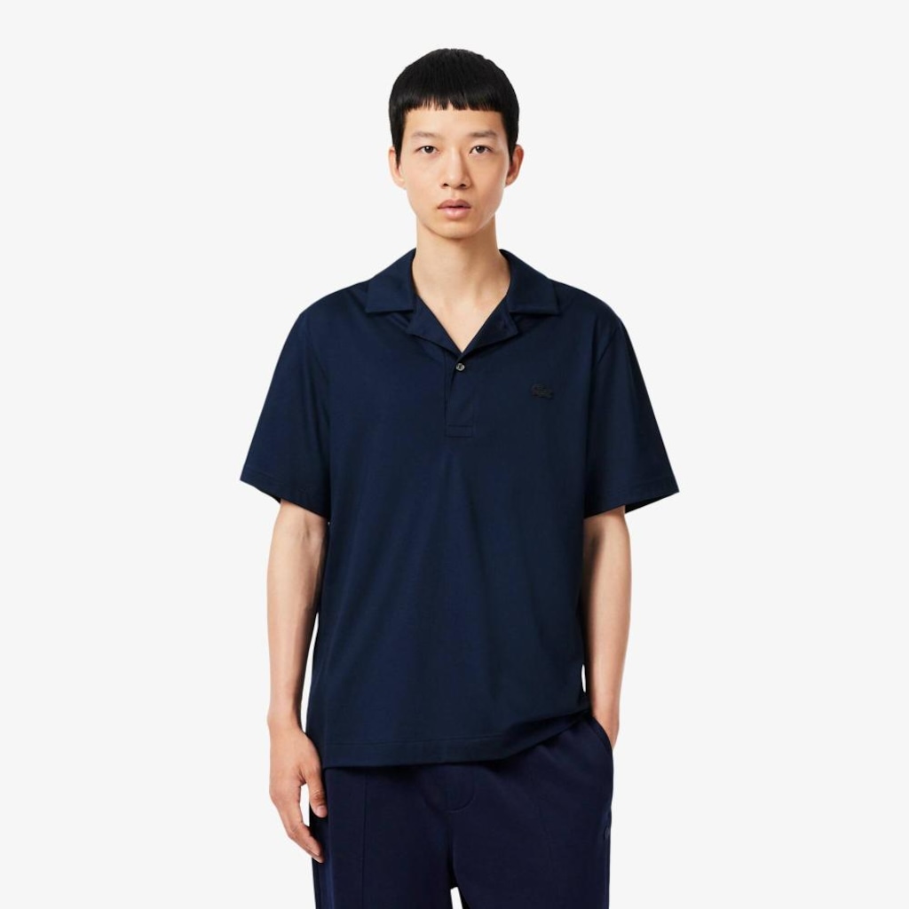 Imagem 1 do produto Camisa Polo Lacoste Bordada Paris Classic Fit de Gola Aberta