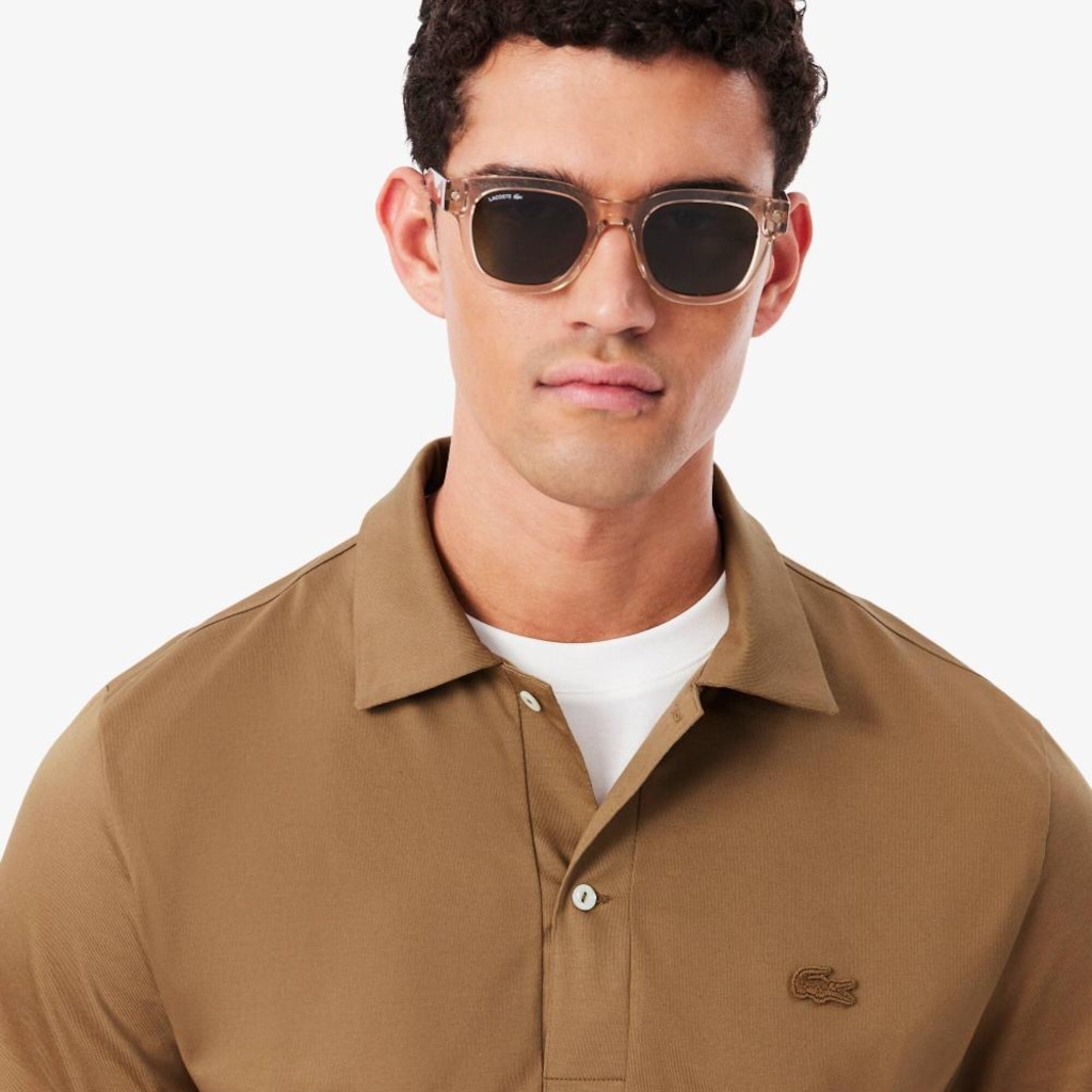 Imagem 2 do produto Camisa Polo Lacoste Bordada Paris Classic Fit de Gola Aberta