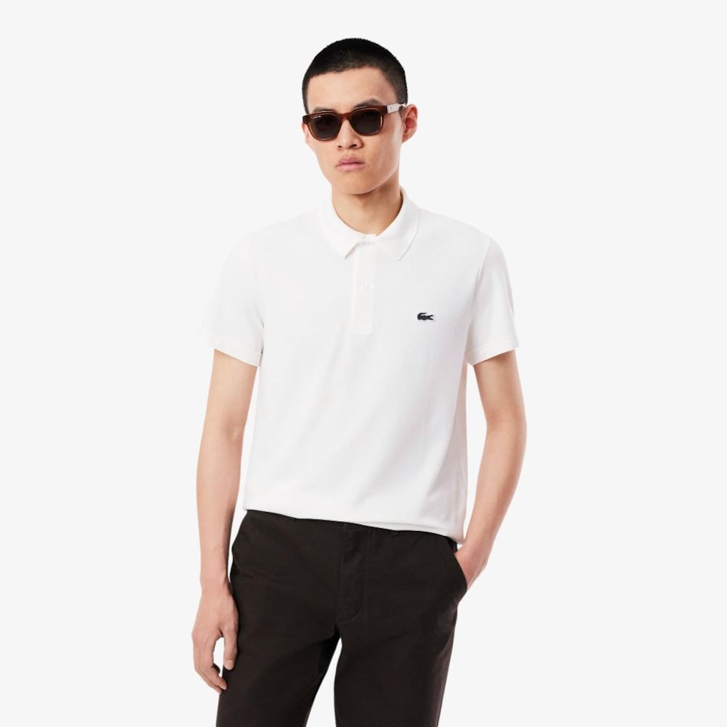 Camisa polo de algodão misto de caimento regular - Foto 1