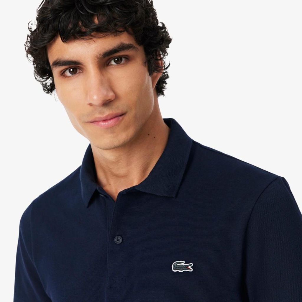 Camisa polo de algodão misto de caimento regular - Foto 2