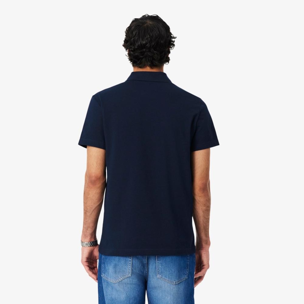 Camisa polo de algodão misto de caimento regular - Foto 3