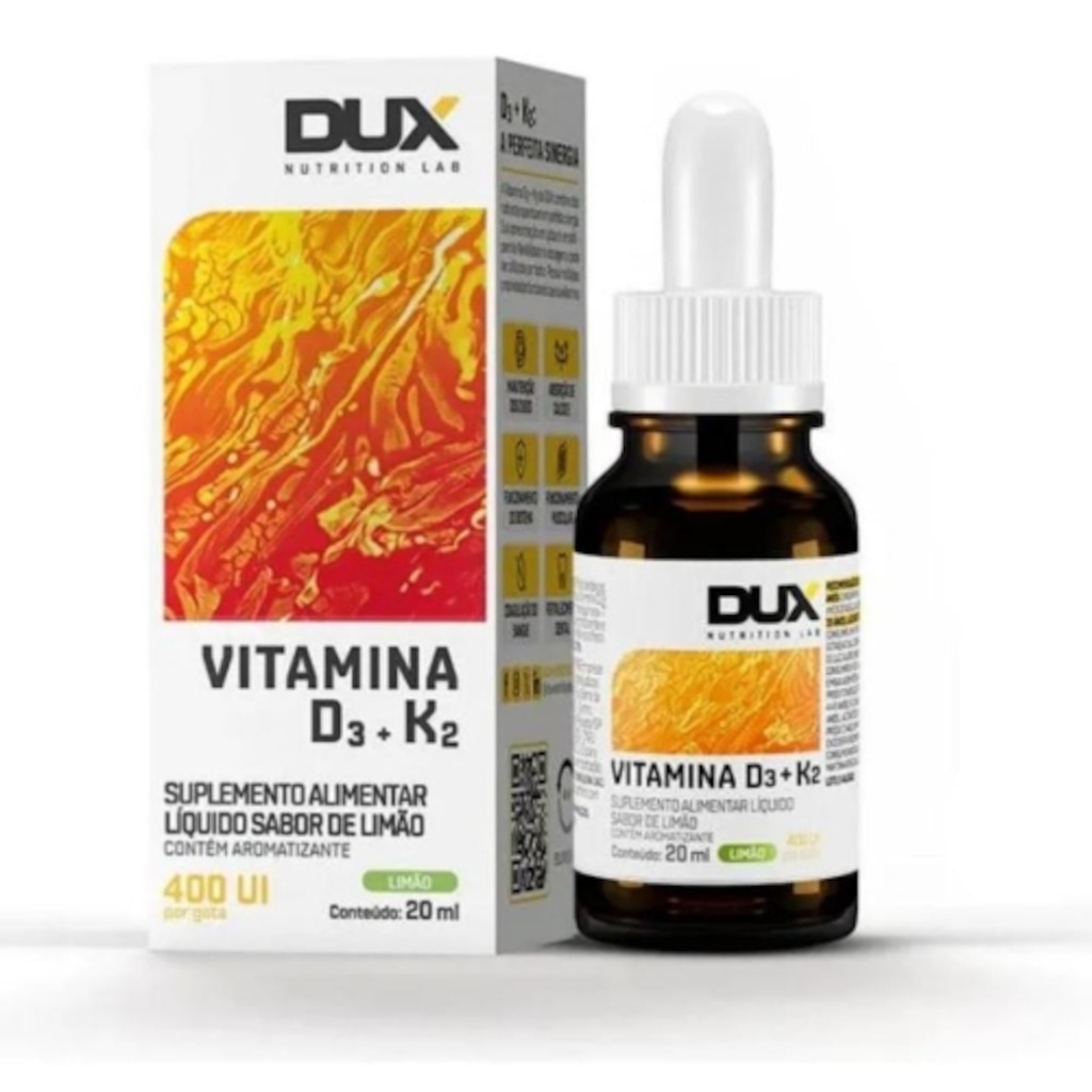 Imagem 1 do produto Vitamina D3+K2 Sabor Limão (20ml) - Dux