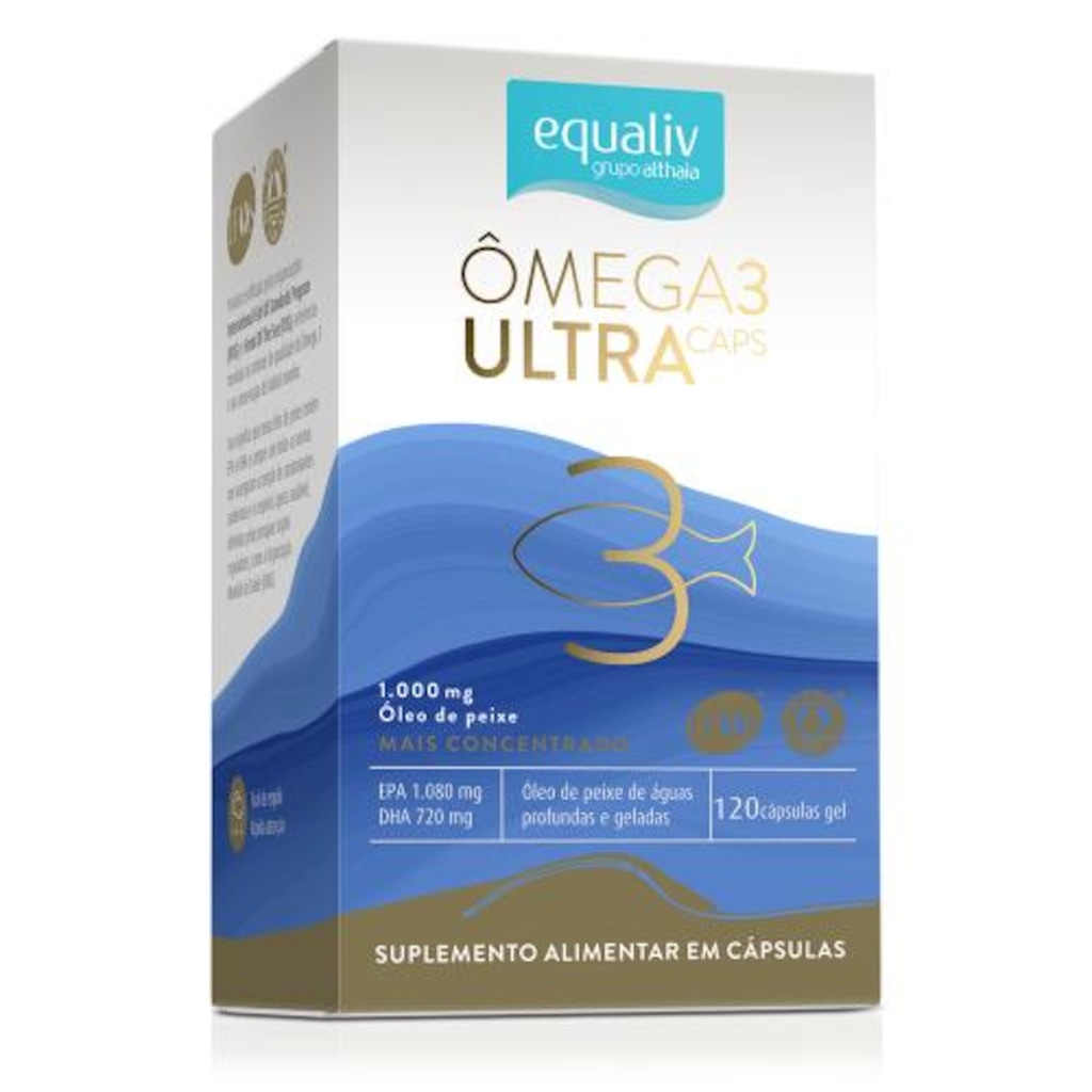 Imagem 1 do produto Omega 3 Ultra Caps Concentrado (120 Cápsulas) - Equaliv