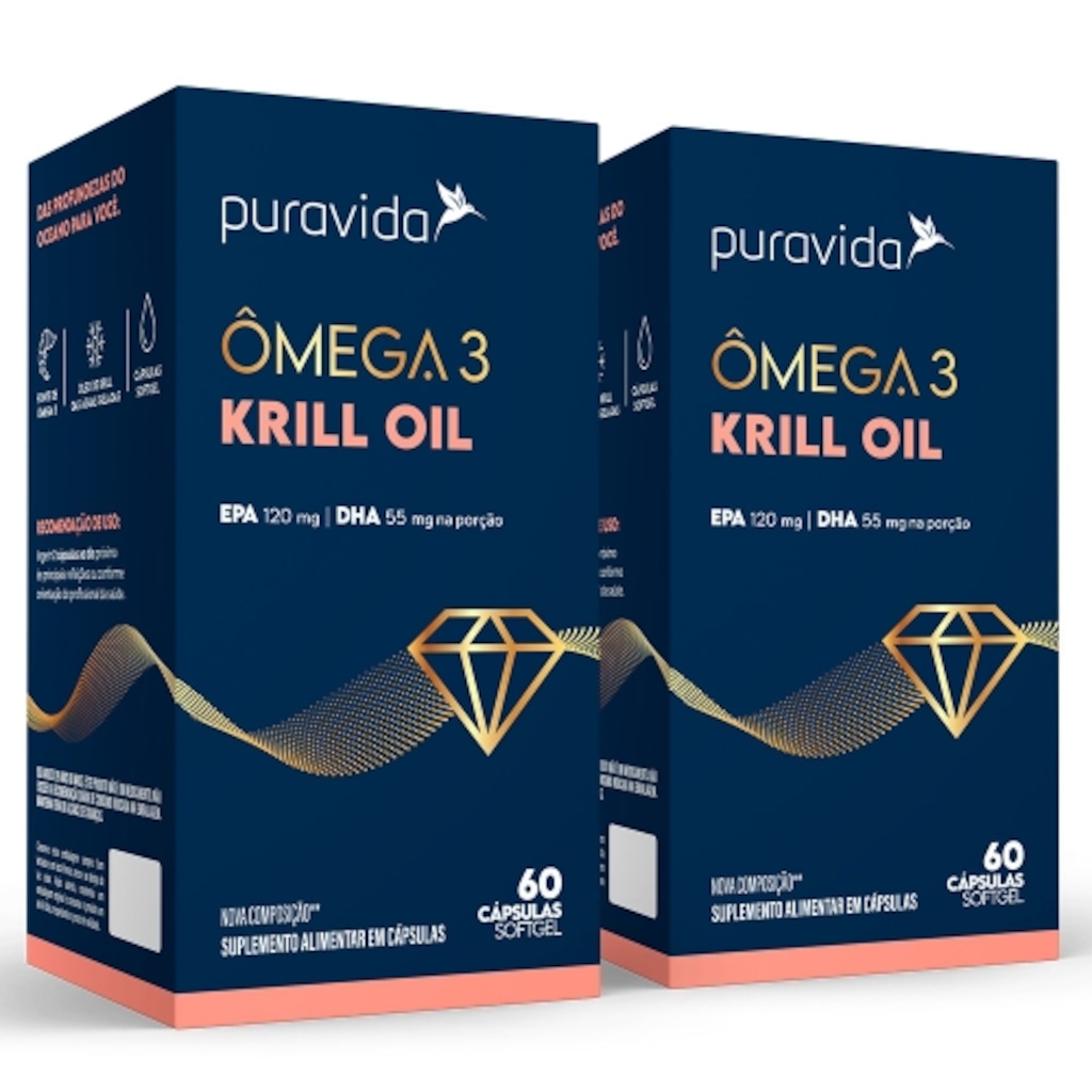 Imagem 1 do produto Kit 2un Omega 3 Krill Oil (60 Caps) - Pura Vida