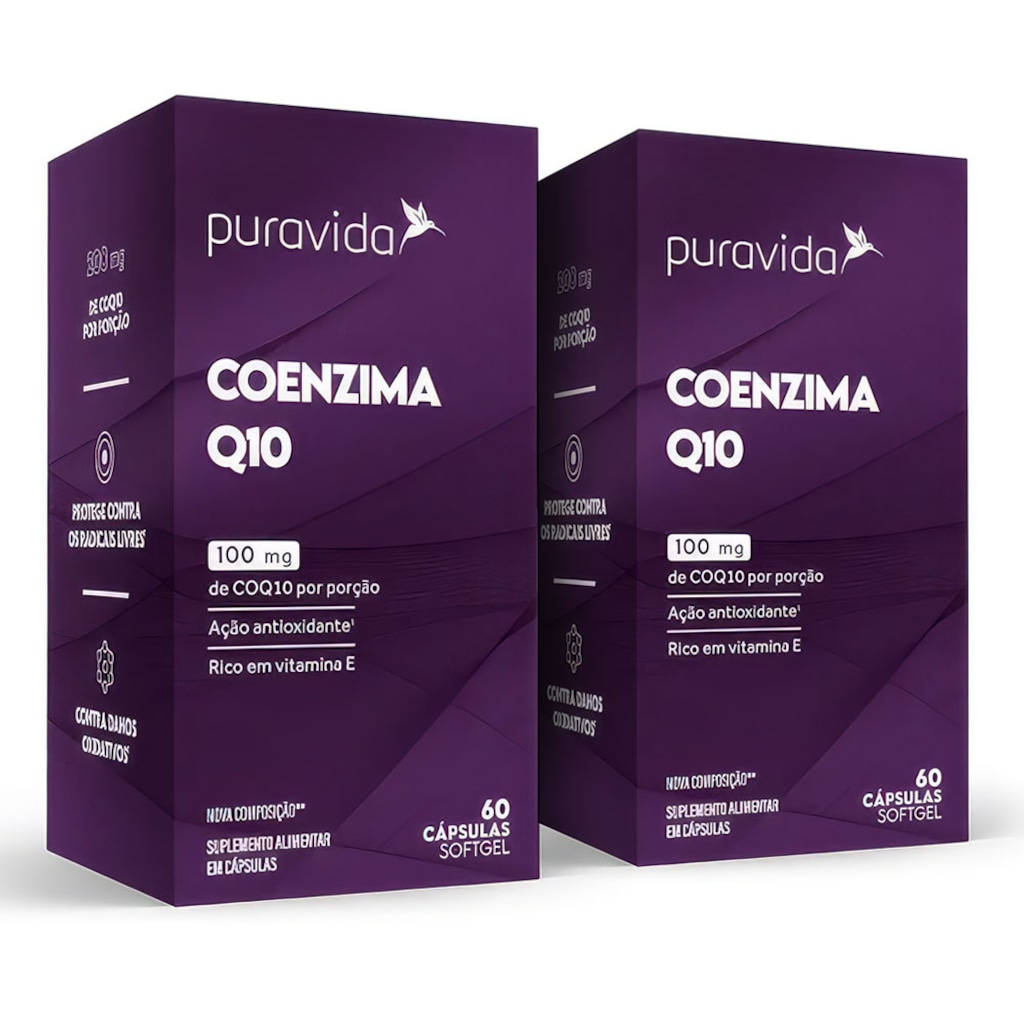 Imagem 1 do produto Kit 2 un Coq10 Coenzima Q10 (60 Cápsulas) - Pura Vida