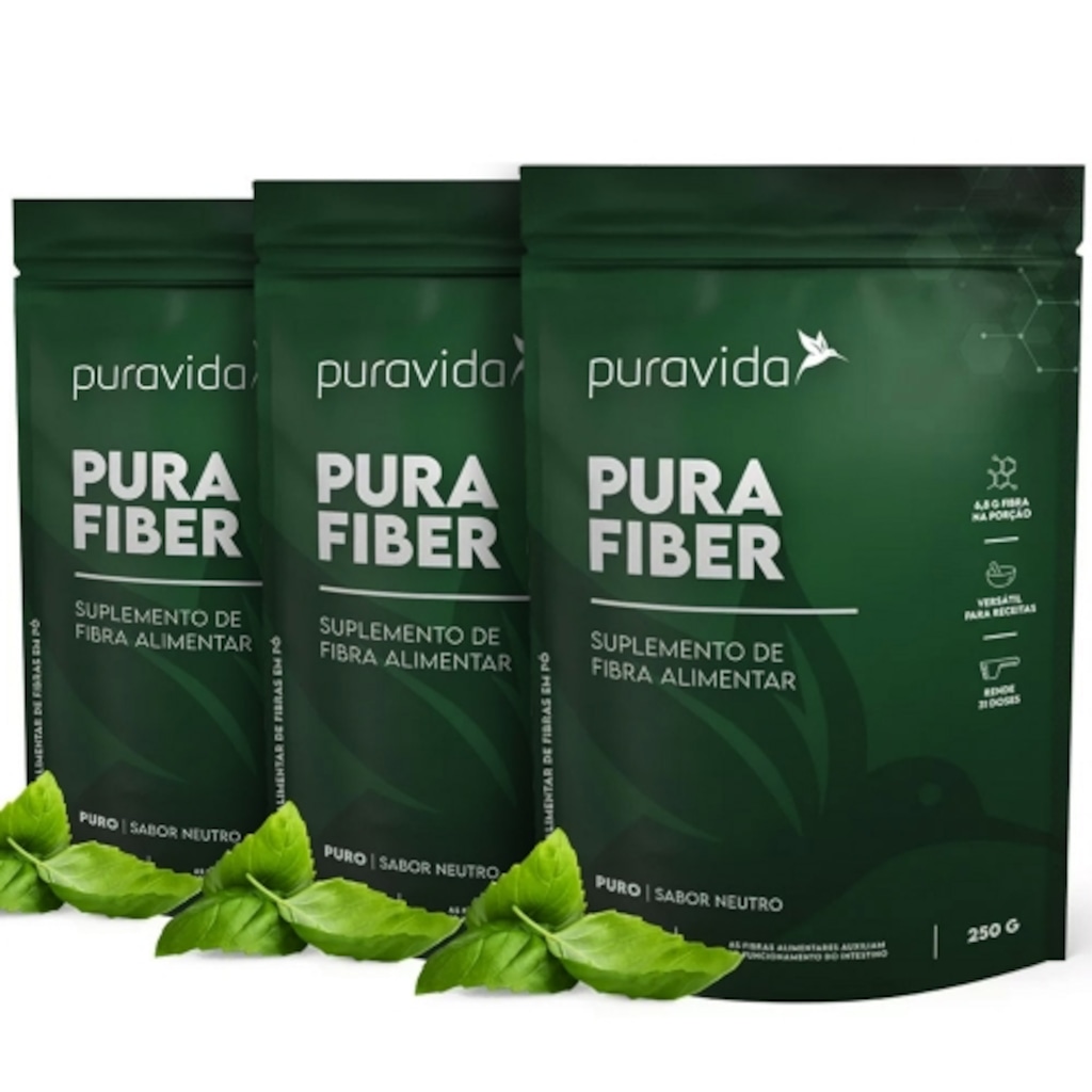 Imagem 1 do produto Kit 3 un Pura Fiber (250g) - Pura Vida