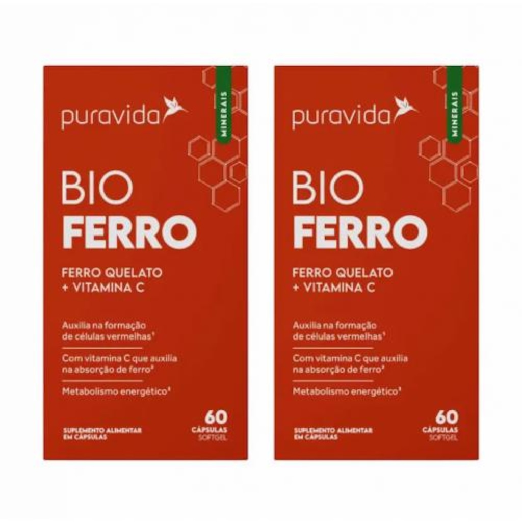 Imagem 1 do produto Kit 2unid Bio Ferro (60 Caps) - Pura Vida