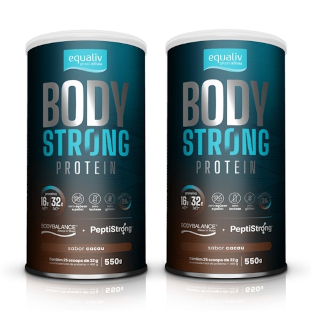Imagem 1 do produto Kit 2uni Body Strong Protein Sabor Cacau (550g) - Equaliv