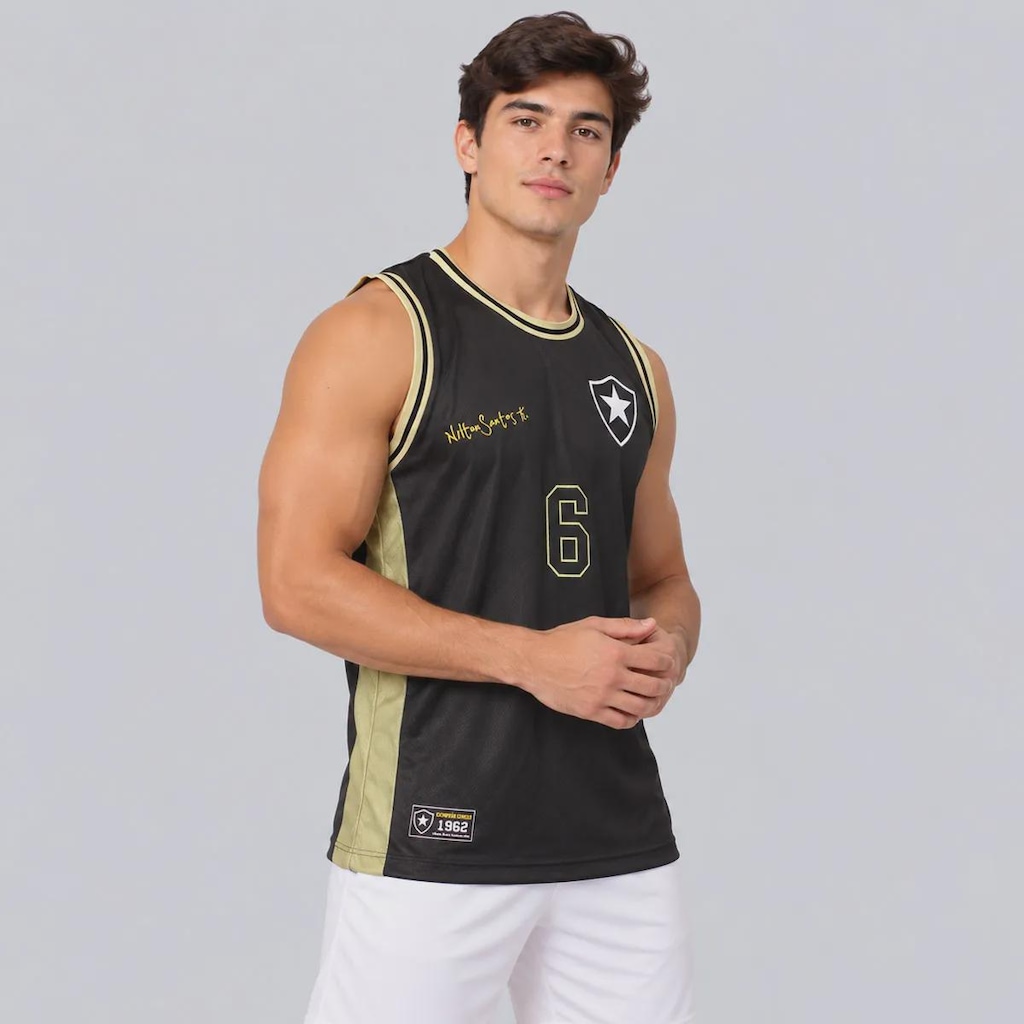 Imagem 2 do produto Camiseta Regata Botafogo Retrô Nilton Santos Gold Masculina