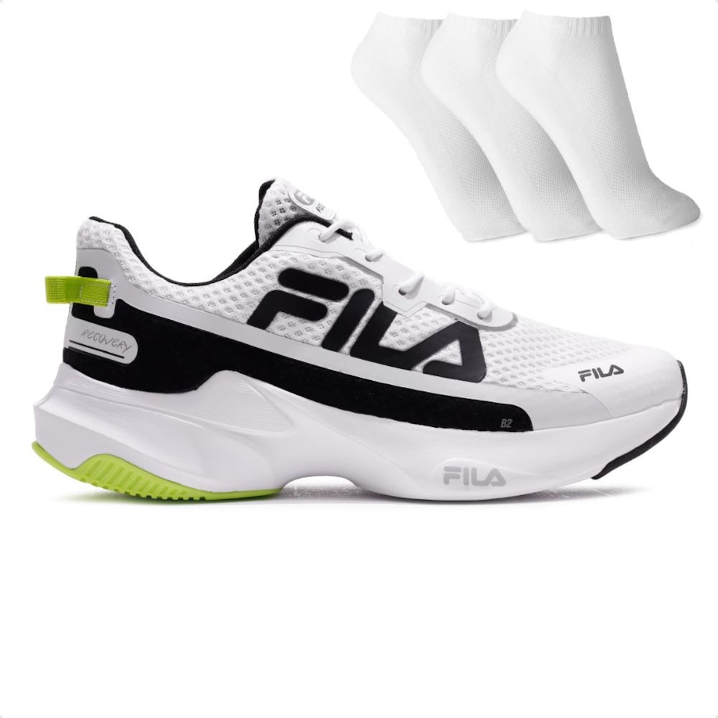 Tênis Masculino Fila Recovery + 3 Pares de Meias - Foto 1