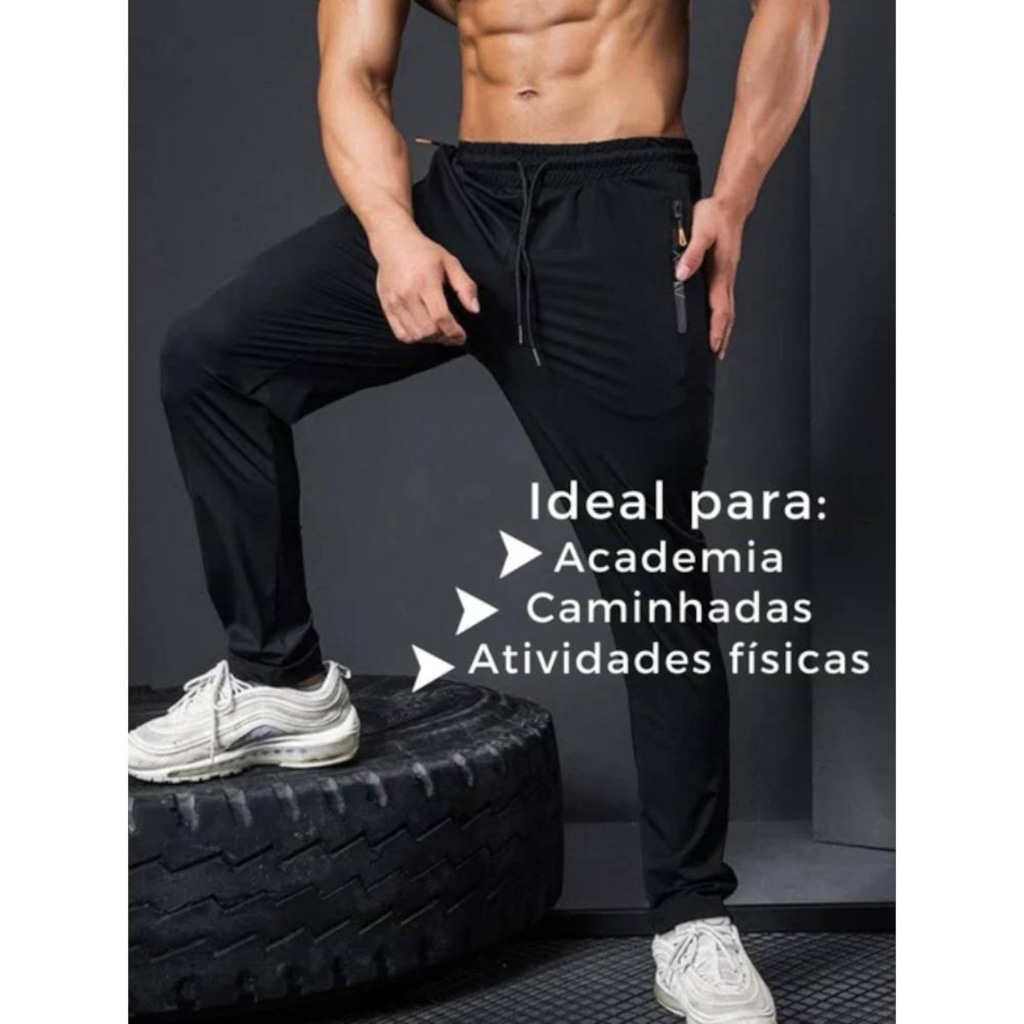 Imagem 3 do produto Calça Esporte Masculina Elite Dry Cordão Academia