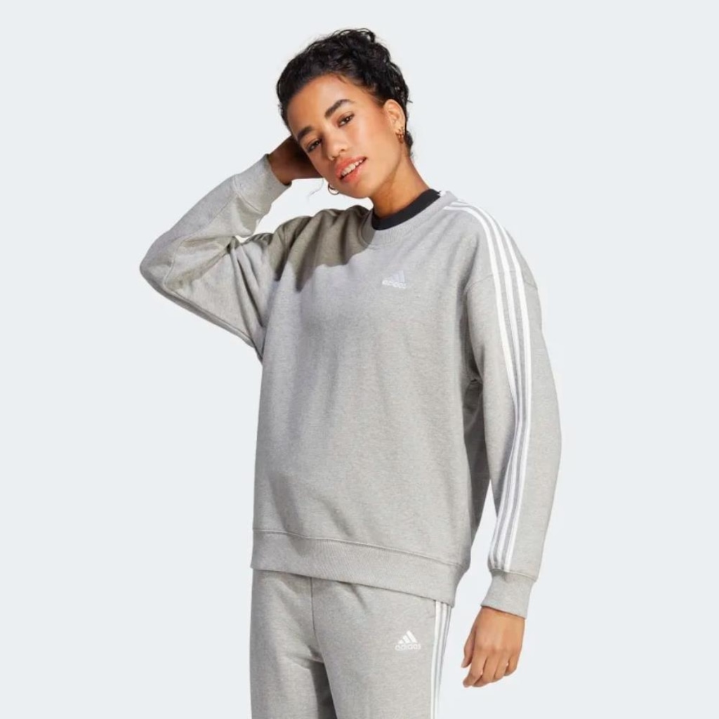 Imagem 1 do produto Moletom Sem Bolso adidas Feminino 3SS Logo Esporte