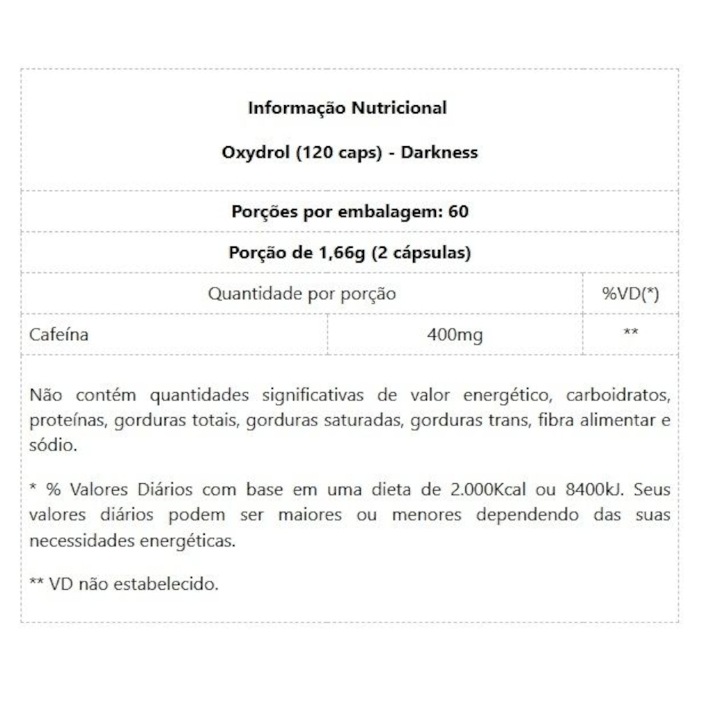 Imagem 2 do produto Oxydrol Darkness 120 caps