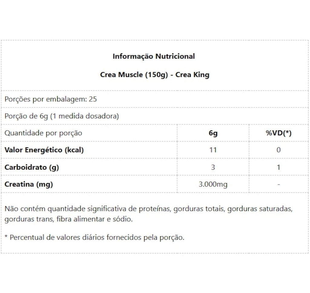 Imagem 2 do produto Creatina Crea Muscle Crea King 150g