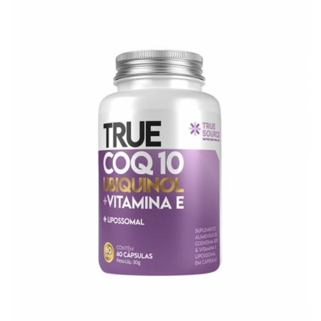 Imagem 1 do produto True Coq10 Ubiquinol + Vitamina E (60 Cápsulas) – True Source