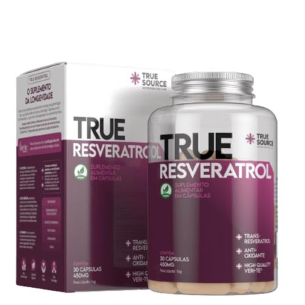 Imagem 1 do produto True Resveratrol 450mg (30 Cápsulas) - True Source
