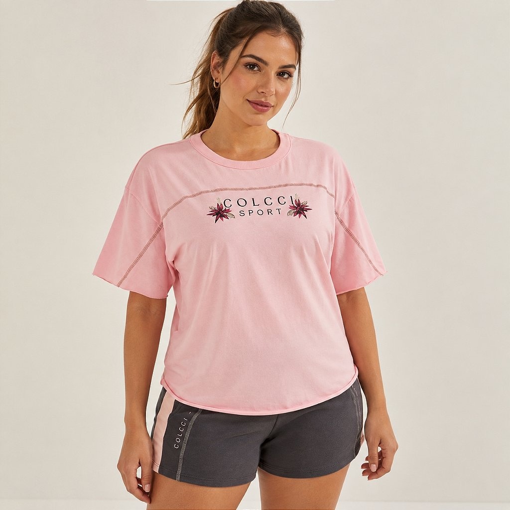 Imagem 1 do produto Camiseta Colcci New Confort Fit Rosa Gille Feminina