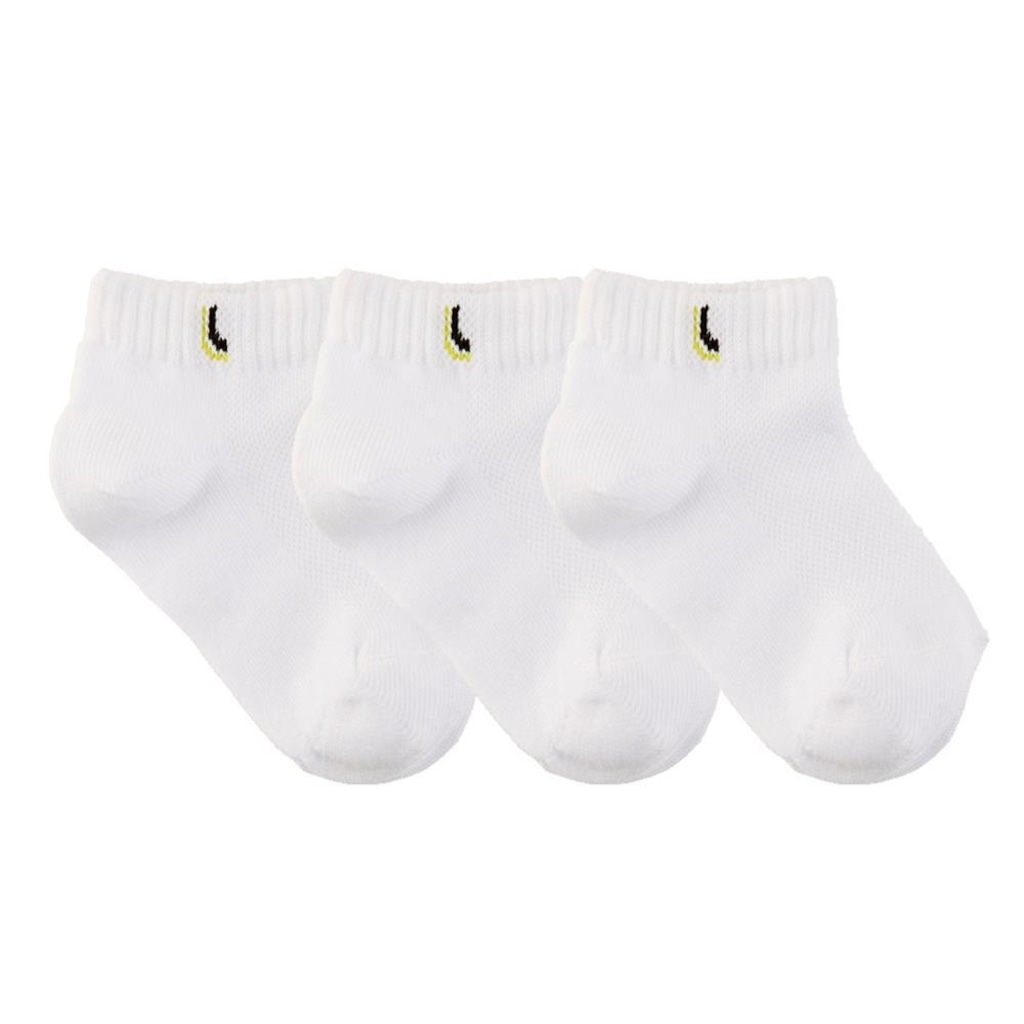Imagem 1 do produto Kit 3 Pares de Meias Lupo Infantis Cano Curto Algodão