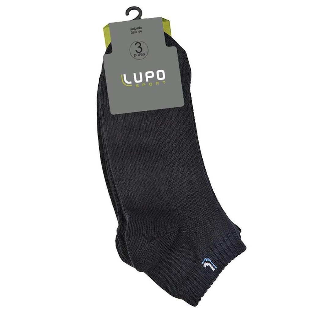 Imagem 1 do produto Kit 3 Pares Meia Curta Cano Curto Lupo Algodão Sport