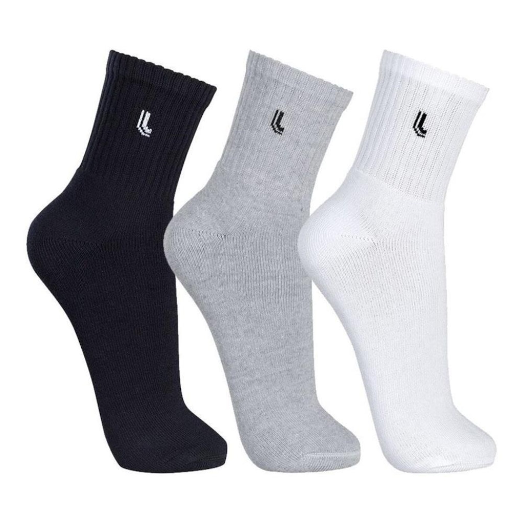 Imagem 1 do produto Kit 3 Pares Meia Lupo Cano Alto Sport Conforto
