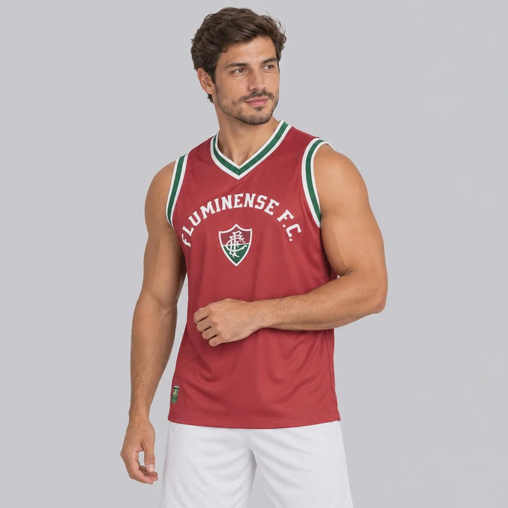 Imagem 3 do produto Camiseta Regata Fluminense Escudo Bordô Masculina