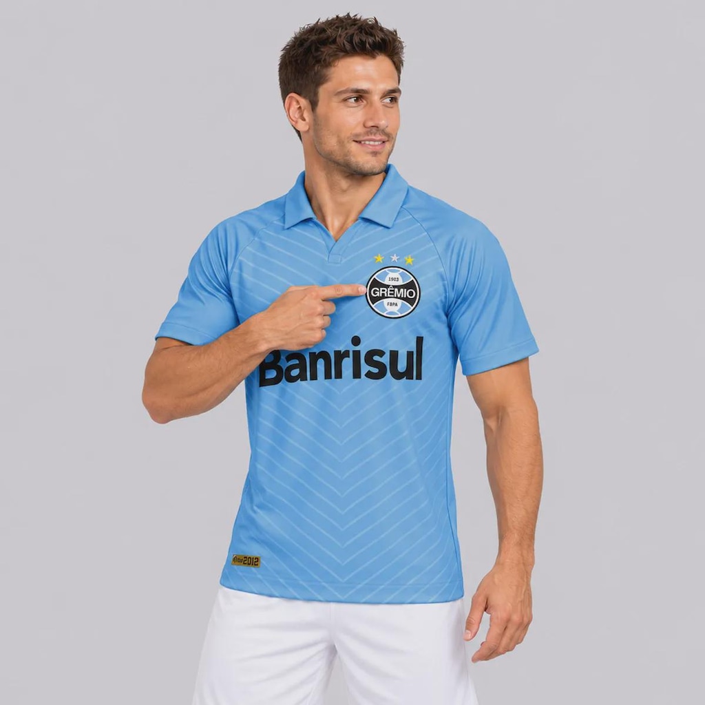 Imagem 3 do produto Camisa do Grêmio Retrô 2012 Alma Castelhana Banrisul Masculina