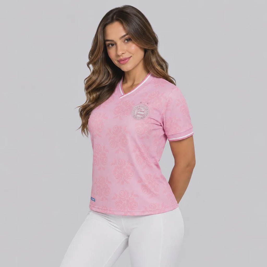 Imagem 2 do produto Camisa do Bahia Jacquard Outubro Rosa Feminina