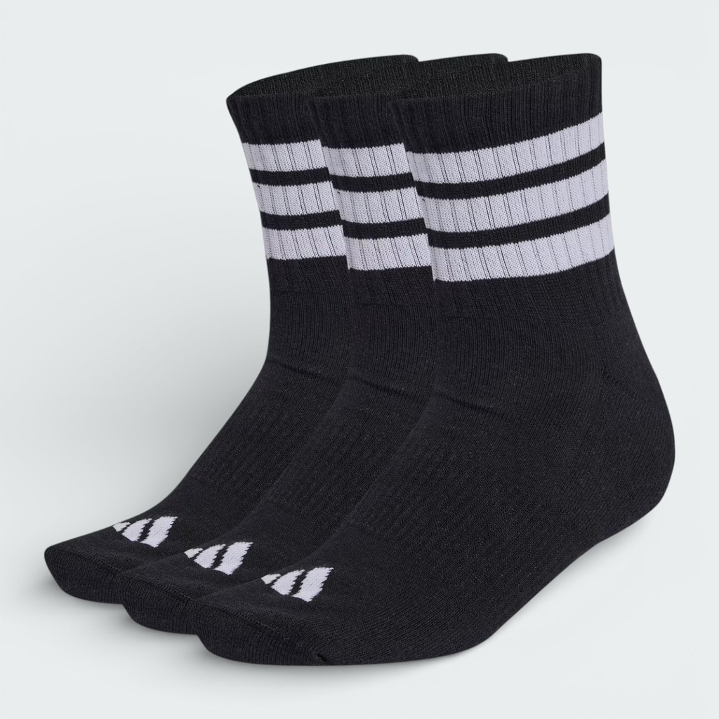 Imagem 1 do produto Meia adidas Cano Médio Esportiva 3 Listras 3 Pares - Unissex