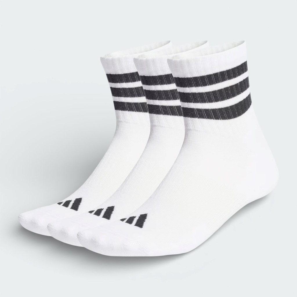 Imagem 1 do produto Meia Adidas Esportiva 3 Listras Cano Médio 3 Pares - Unissex