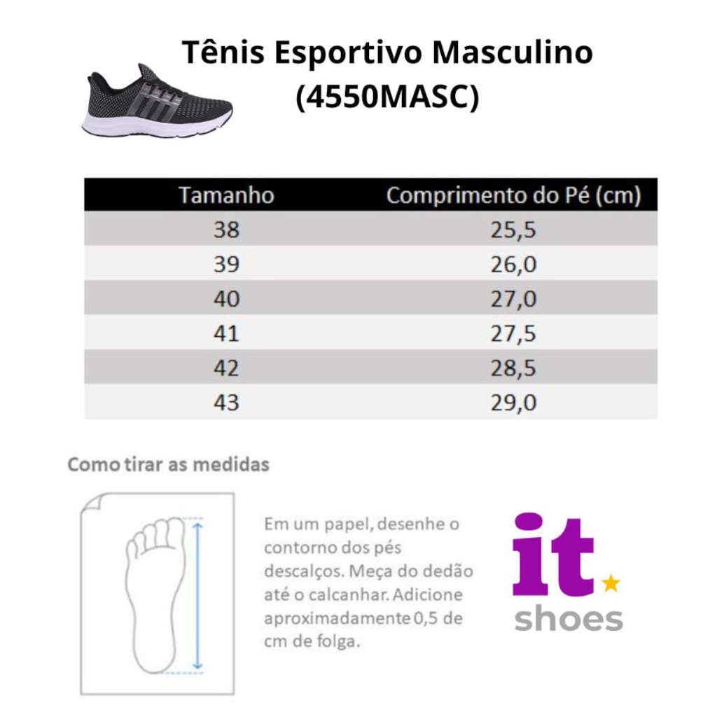 Imagem 5 do produto Tênis Masculino It Shoes Esportivo